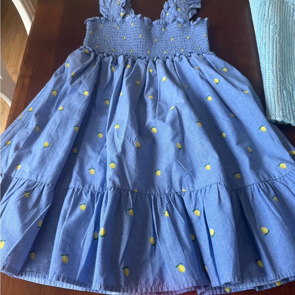 Janie and Jack Blue Dress with Lemon Print